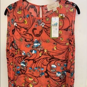 Nicole Miller silk beaded blouse